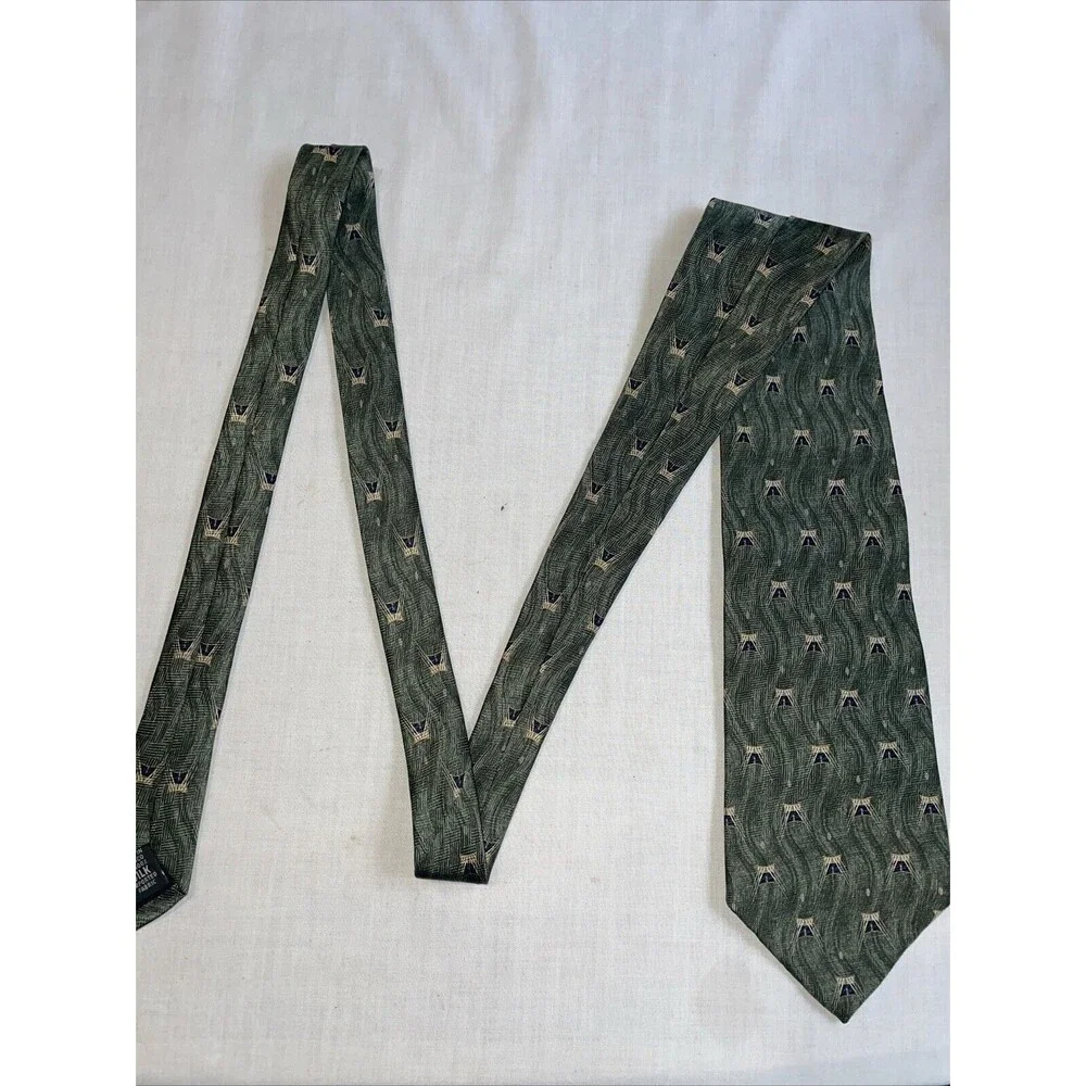 Graham & Lockwood Men’s Dress Tie Size 57” Green 100% Silk Business Formal